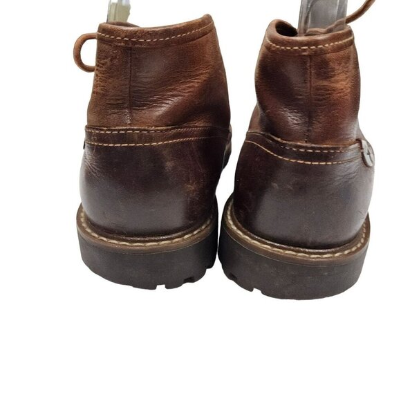 Clarks Mens Brown Leather Lace-Up Chukka Boots Size 9 M - Picture 9 of 13